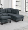 Charcoal Comfort Sectional Sofa Set with Storage Ottoman