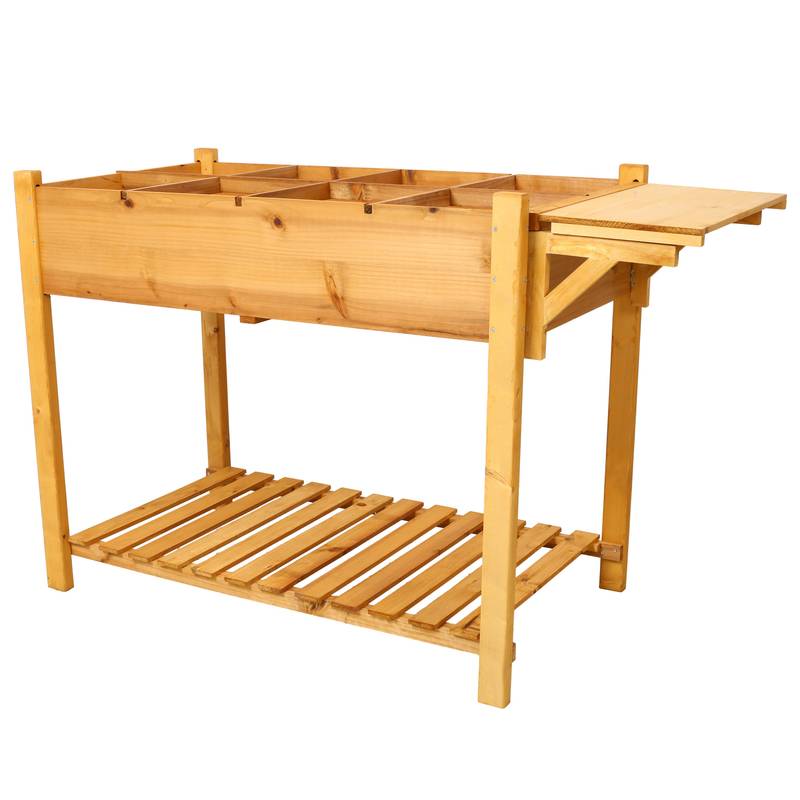 Garden Buddy Elevated Planter with Foldable Table & Storage