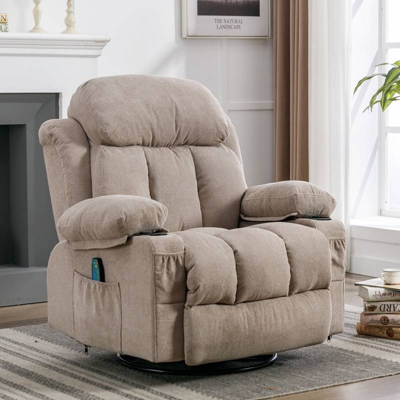 Cozy Heat & Massage Recliner Sofa with USB & Cup Holders