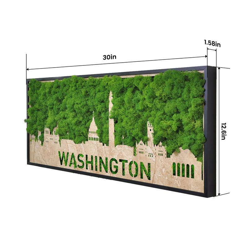 Washington Skyline Moss Wall Art