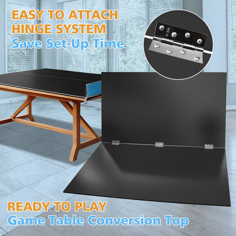 Portable Black Ping Pong Table Top for Indoor Fun