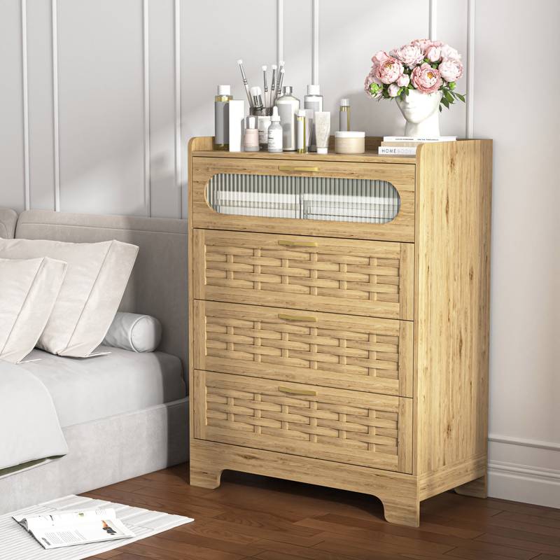 Chic Wood 4-Drawer Dresser: Stylish Storage for Any Room