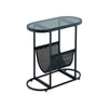 Chic Glass Oval Side Tables with Magazine Storage (Set of 2)