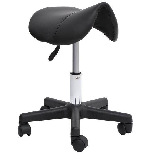 Stylish Rolling Saddle Stool - Ergonomic Swivel Chair for Spa, Salon, and Office