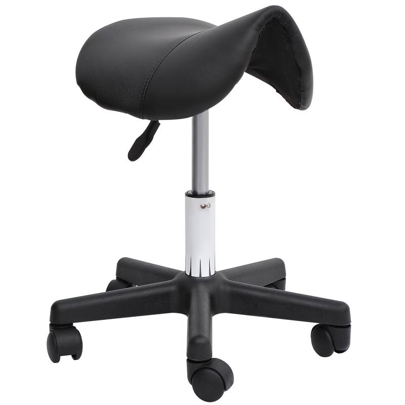 Stylish Rolling Saddle Stool - Ergonomic Swivel Chair for Spa, Salon, and Office