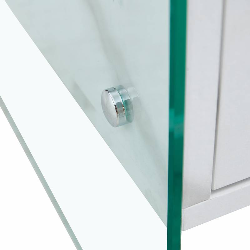 Chic Glass-Top Nightstand