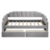 Cozy Gray Upholstered Twin Daybed with Hidden Storage