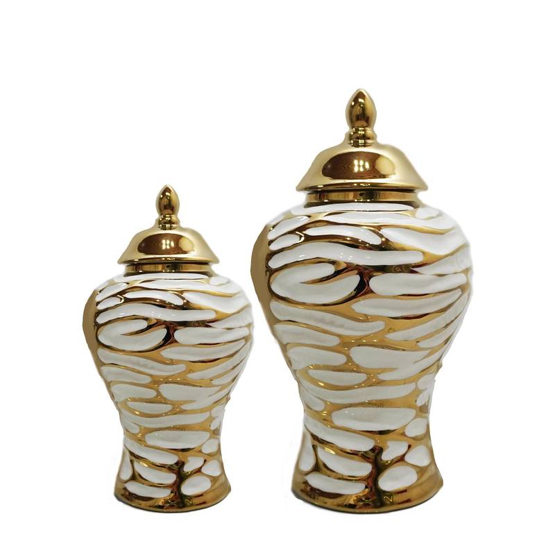 Elegant White & Gold Ginger Jar