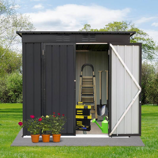 Chic Black Garden Shed for Stylish Storage