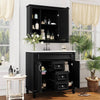 Sleek Black Bathroom Vanity with Mirror & Soft-Close Storage