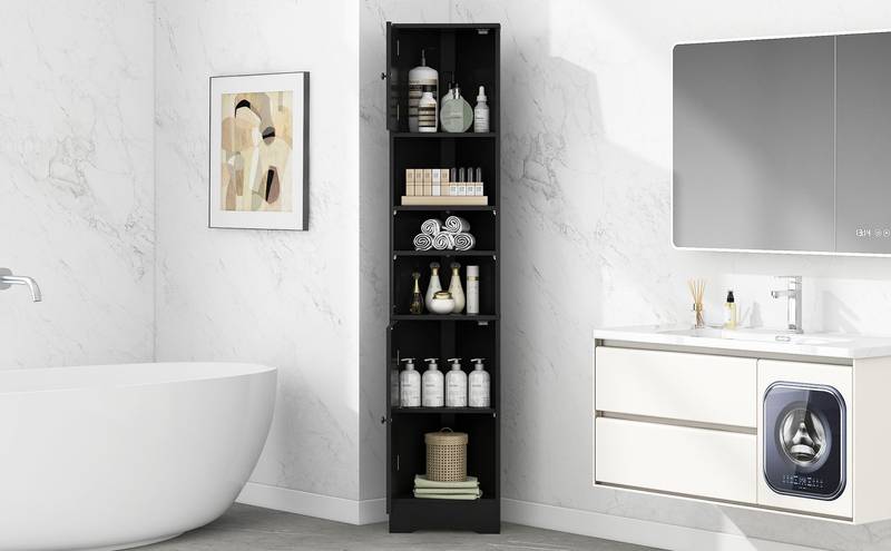 Stylish Corner Storage Cabinet for Bathroom