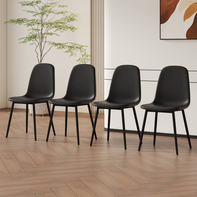 Sleek Black Dining Chair Set - Modern Comfort in Every Seat!