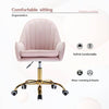 Chic Pink Velvet Office Chair with Gold Accents