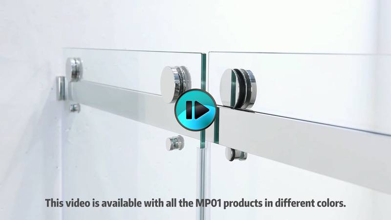 Sleek Matte Black Frameless Sliding Shower Door