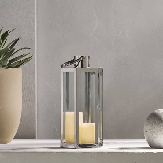 Shimmering Stainless Steel Lantern