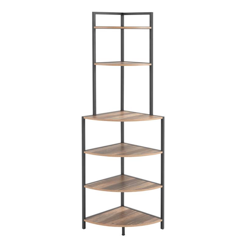 Rustic Corner Bookcase - Stylish Storage for Any Space