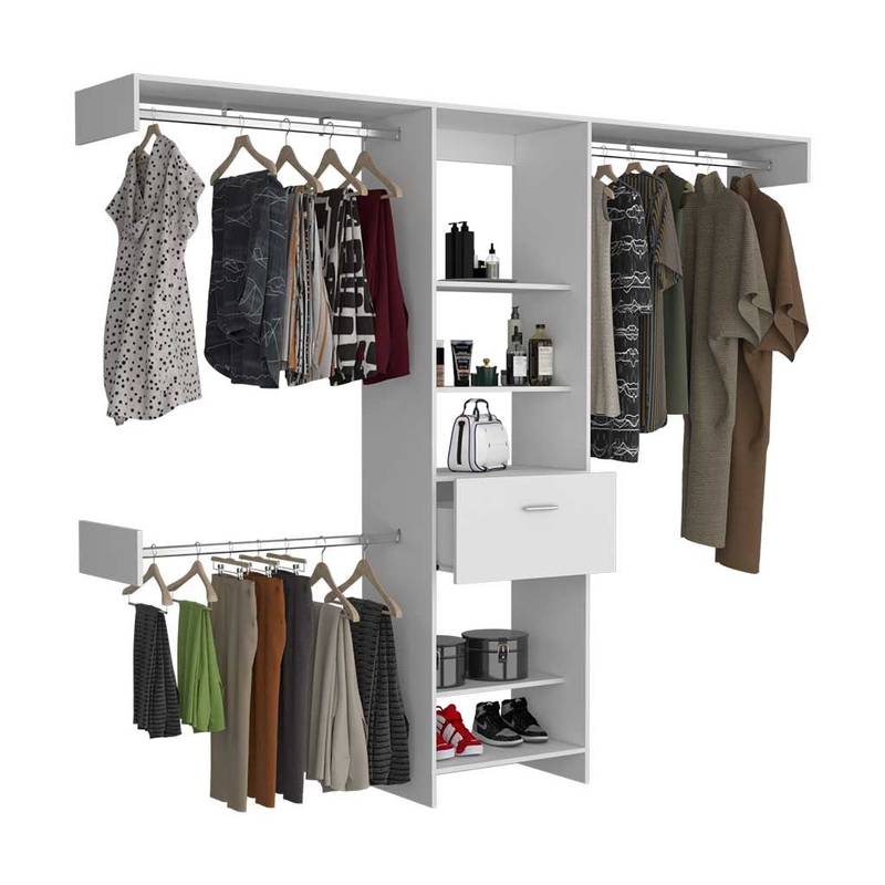 Chic Manchester Closet Organizer with Stylish Shelves and Drawer