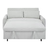 Light Blue Sleeper Sofa with USB Ports and Pillows