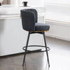 Stylish Gray Swivel Bar Stools with Metal Accents