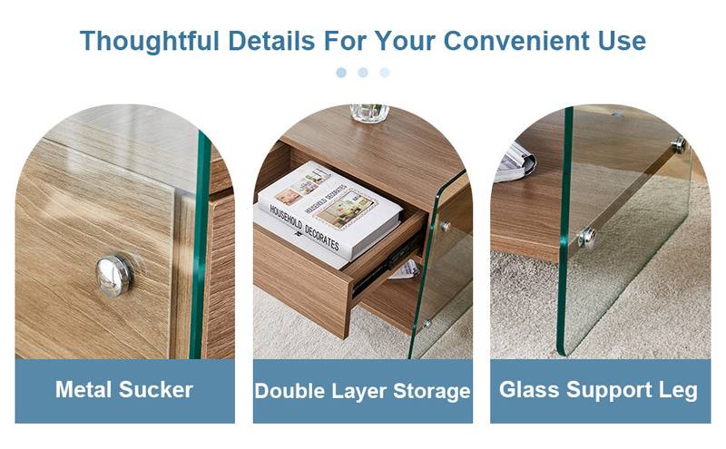 Chic Glass-Top Nightstand with Drawers