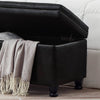 Chic Black Storage Bench with Tufted Detail