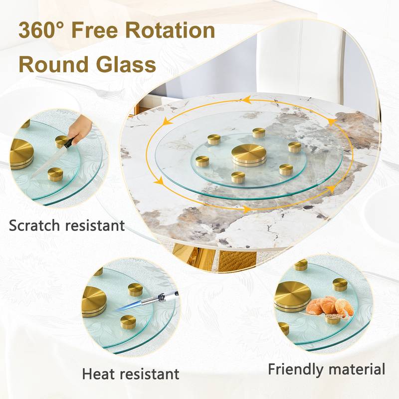 Gold Touch Rotating Glass Tray