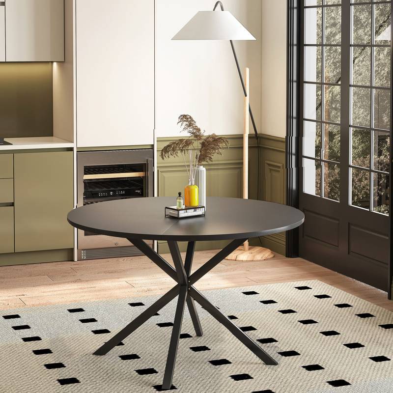 Chic Cross Leg Round Dining Table