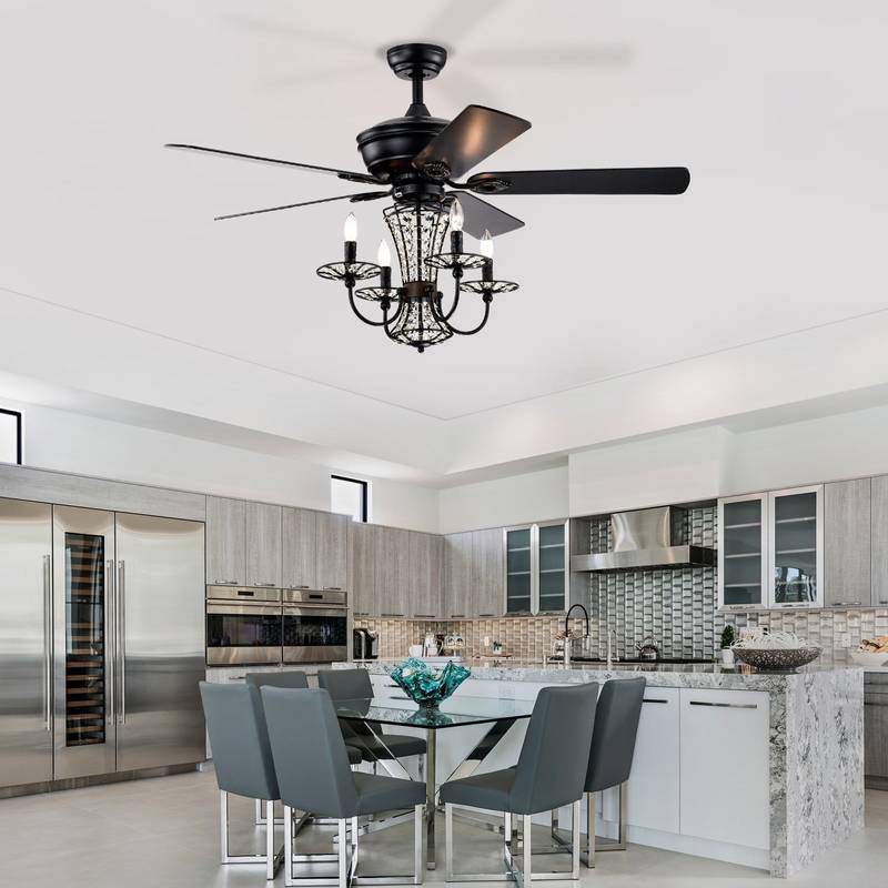 Glam Breeze Crystal Chandelier Fan