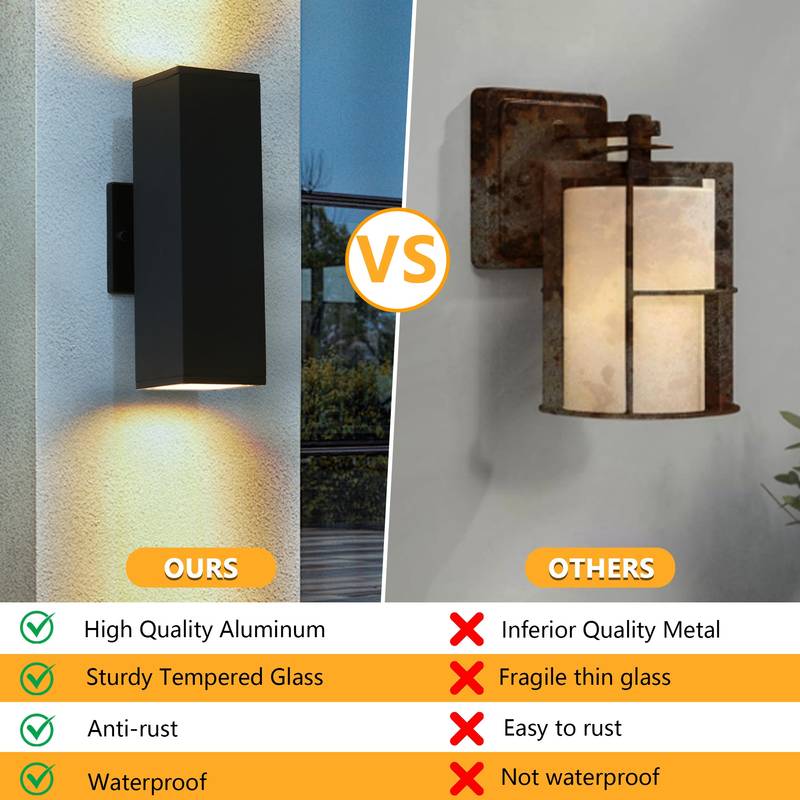 Modern Outdoor Wall Lights - Stylish & Weatherproof Duo