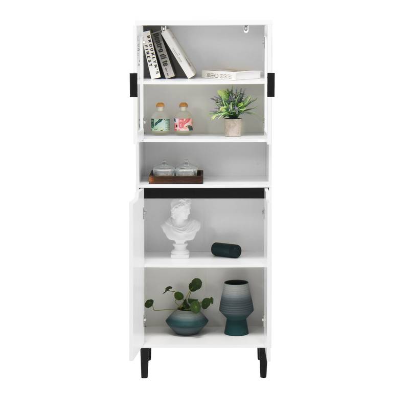 Elegant Glass-Front Storage Bookcase