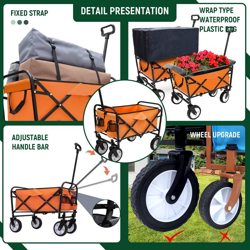 Versatile Collapsible Beach Wagon with Liner Bags