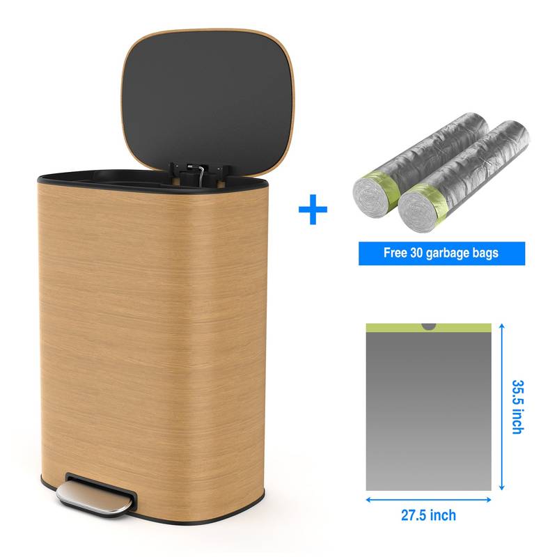Soft Close Step Trash Can - Stainless Steel Elegance