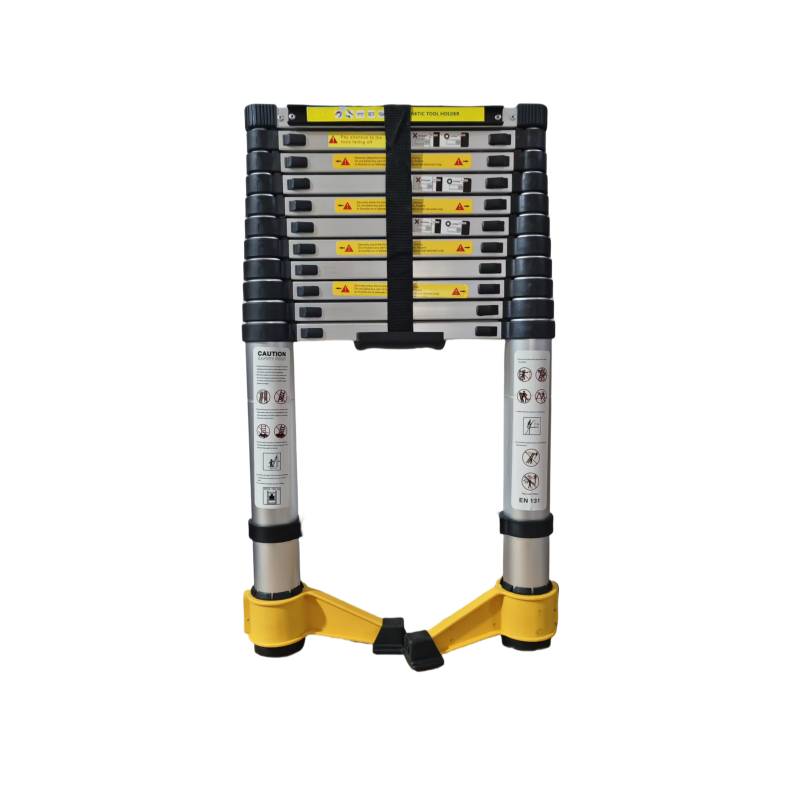 Versatile Telescopic Ladder with Rotating Stabilizer and Magnetic Tool Holder
