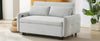 Light Blue Sleeper Sofa with USB Ports and Pillows