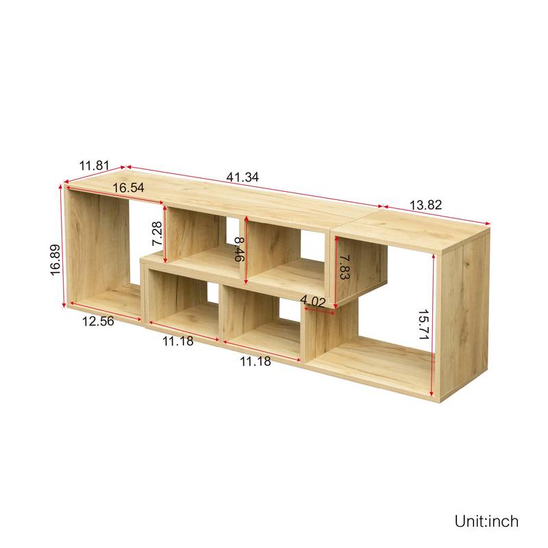 Chic Oak L-Shaped TV Stand & Bookcase