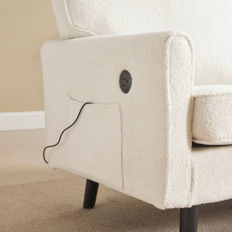 COOLMORE USB Loveseat Sofa - Cozy Mid-Century Style for Any Space