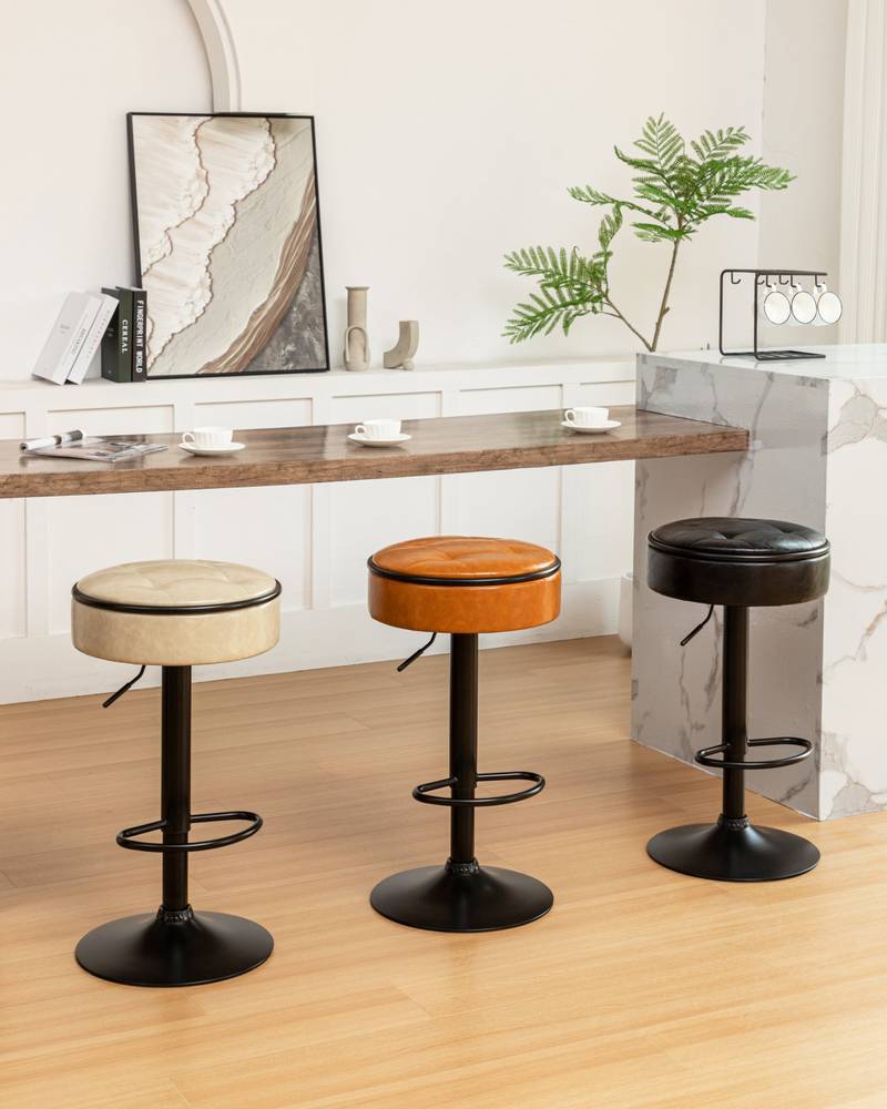 Stylish Swivel Bar Stools - Set of Two