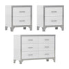 Chic White Dresser & Nightstand Set with Stylish Mirror Accents