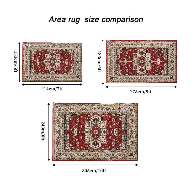Vintage Boho Flower Rug – Washable & Non-Slip