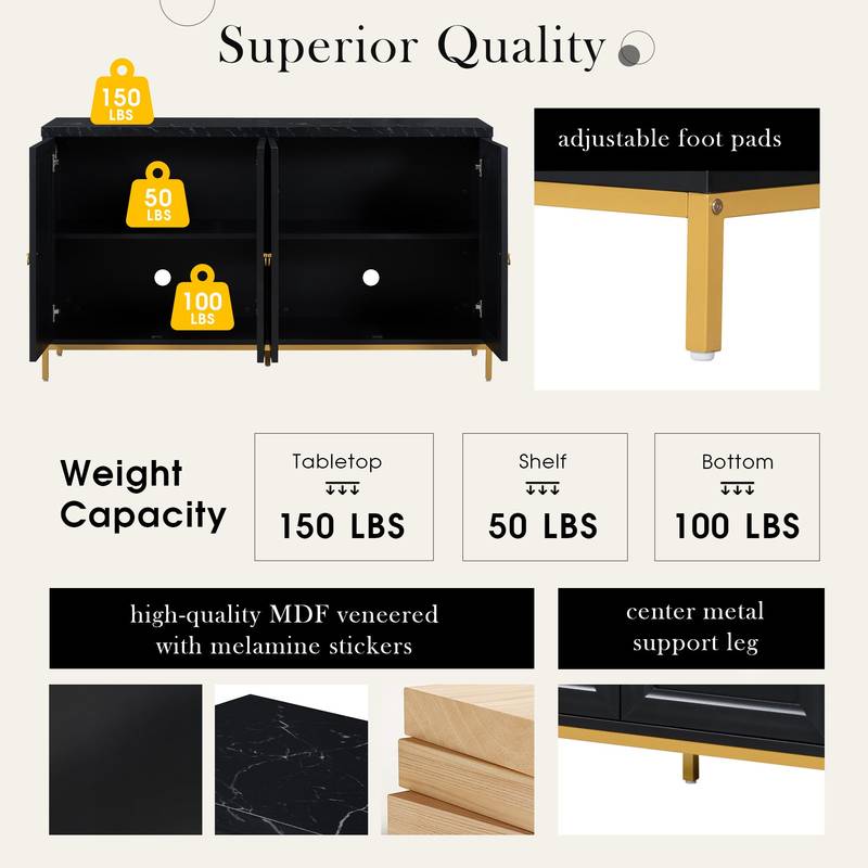 Stylish Black Sideboard with Ample Storage