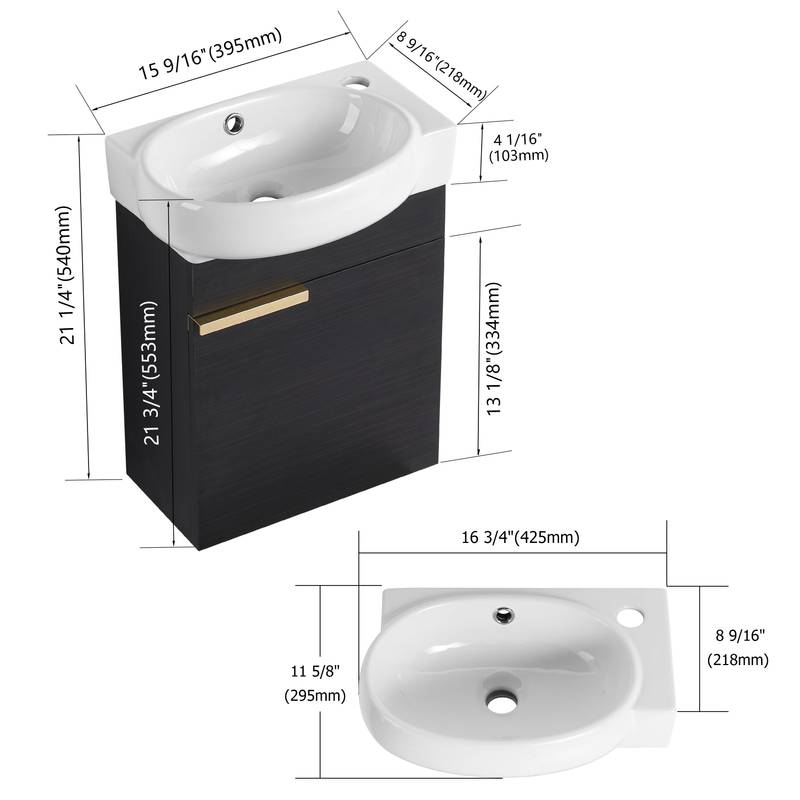 Cozy Compact Bathroom Vanity with Soft Close Doors & Sink