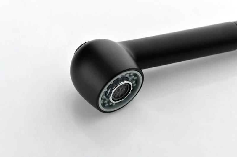 Sleek Matte Black Pull-Down Kitchen Faucet