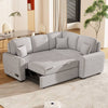 Cozy Grey L-Shaped Sleeper Sofa with USB Charging and Pillows