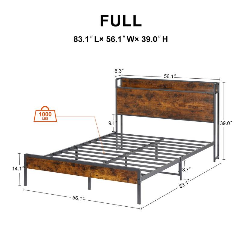 Rustic Charging Bed Frame