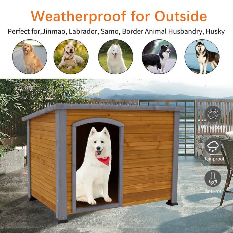 Cozy Canine Crib: Weatherproof Wooden Dog House for Comfort Year-Round