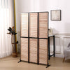 Natural Wooden Folding Room Divider - Stylish Privacy Screen