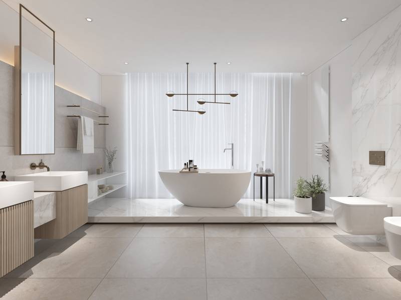 Dreamy Stone Resin Soaking Tub