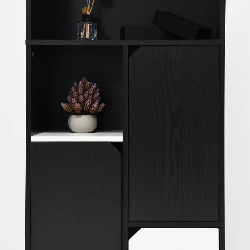 Sleek Storage Bookcase with Doors & Drawer