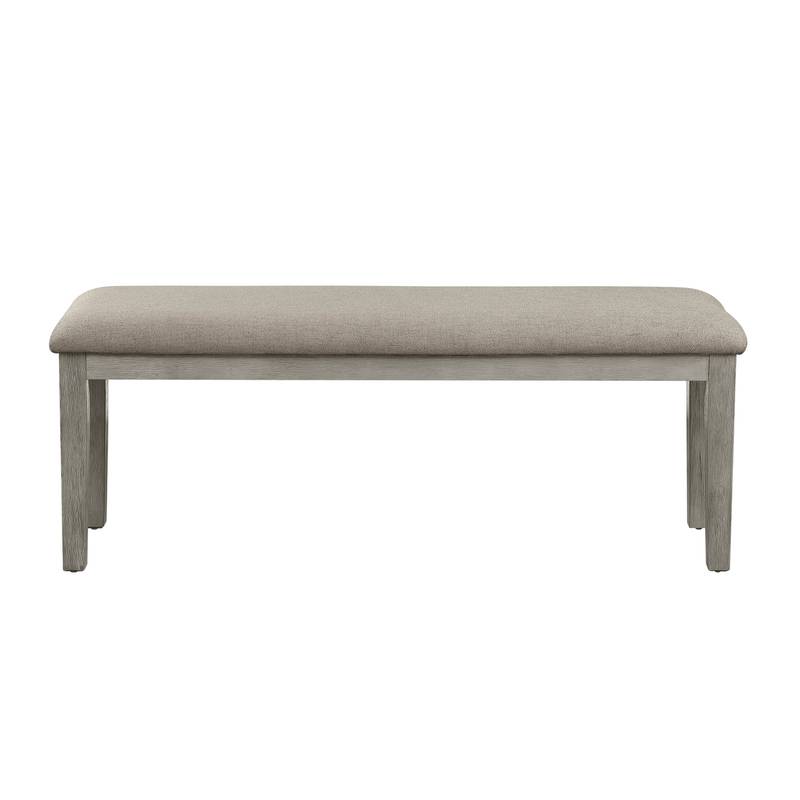 Cozy Gray Bench with Wooden Frame