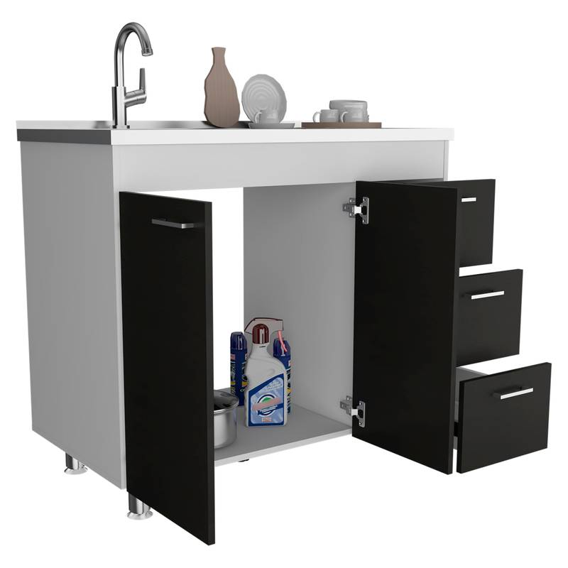Stylish Kisco Utility Sink - White & Black